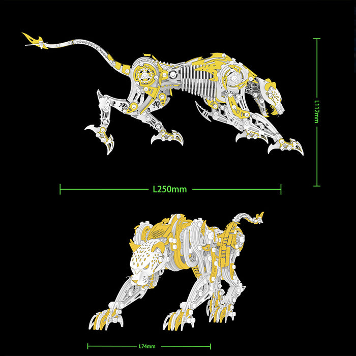 3d full-metal mechanical leopard model kit
