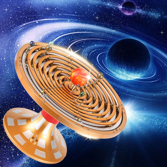 TECHING Metal DIY Mechanical Solar System Model Kit Dynamic Orbital Desk Ornament - 600+PCS - EngineDIY
