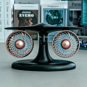 dual turbo jet engine desktop fan with usb, led lights and 3-speed quiet cooling for home office
