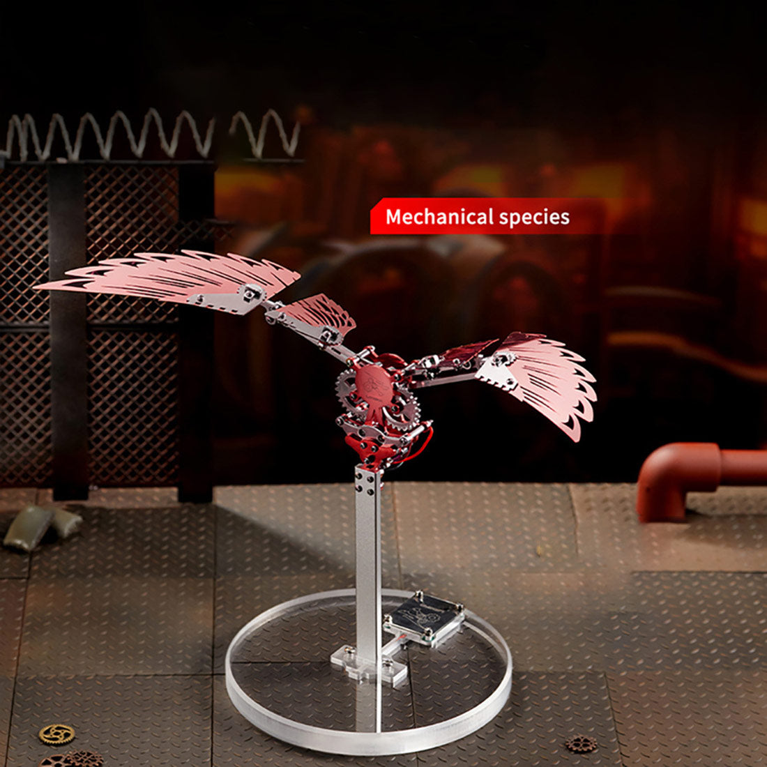 flaming shadow 3d metal mechanical ornithopter assembly model kit with mechanical transmission