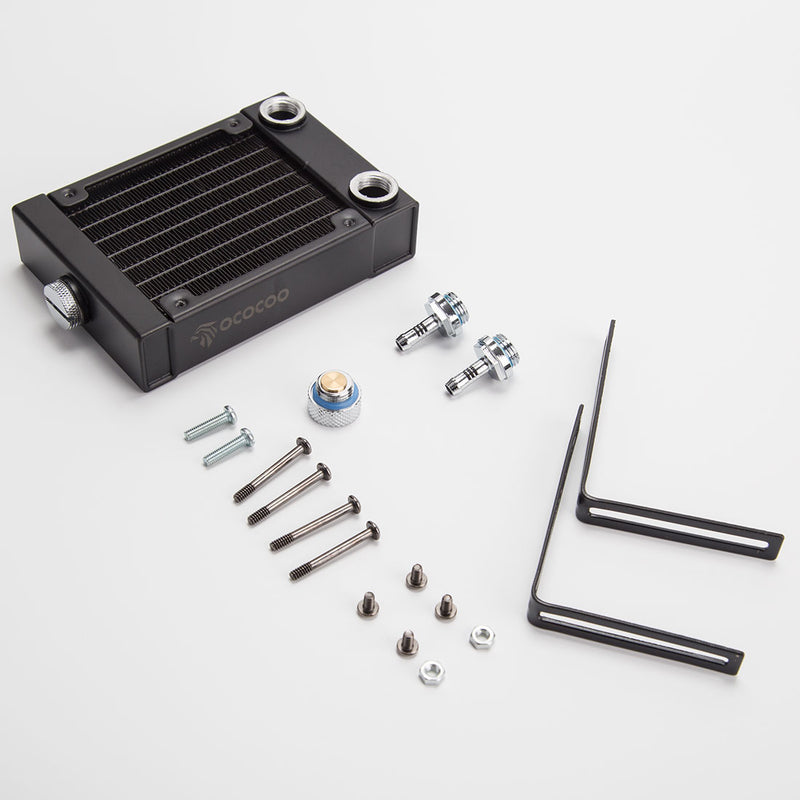 Water-Cooling Radiator Tank Water Outlet Assembly + Bracket Kit for CISON Engine Models - EngineDIY