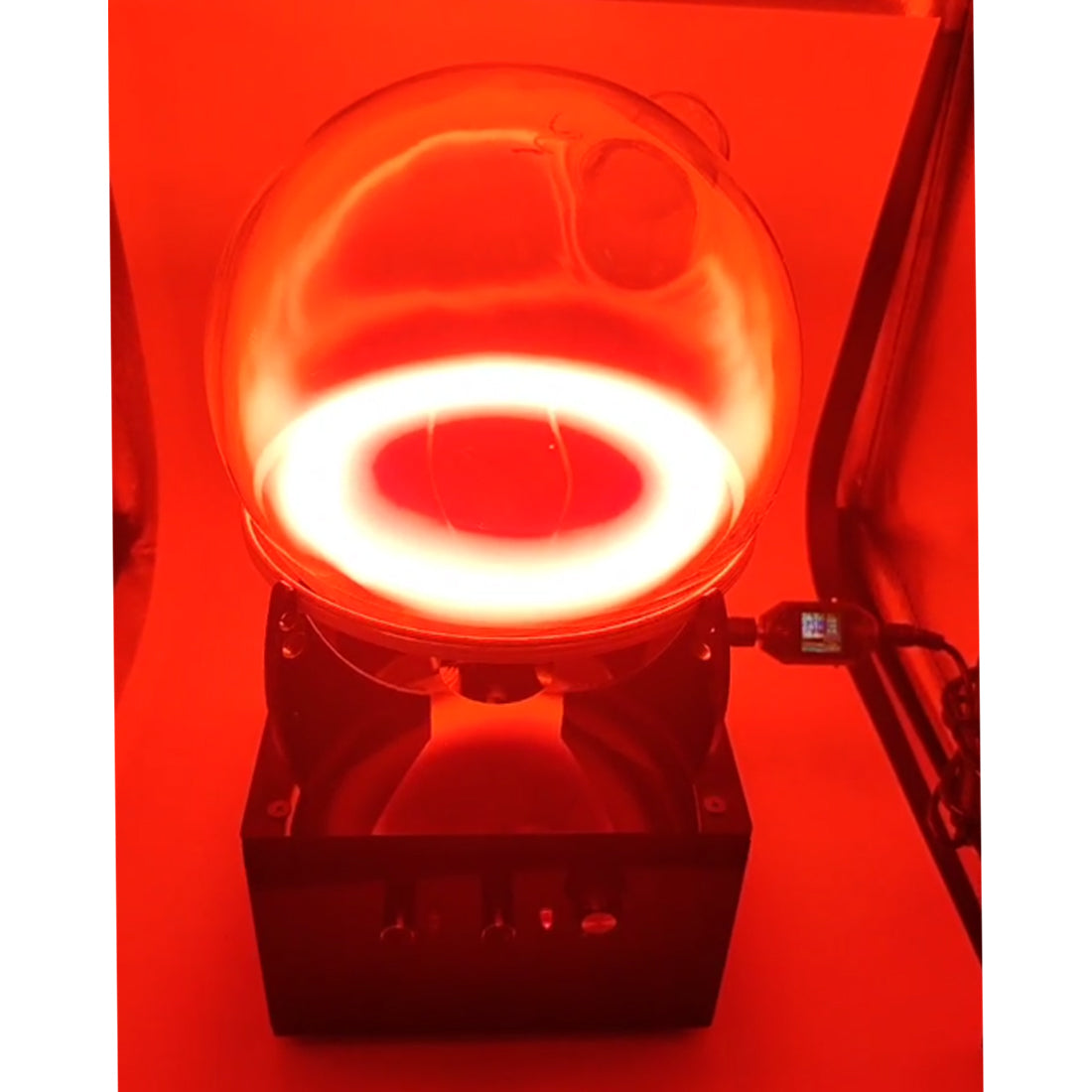 neon gas glow ring reactor plasma sphere – interactive science desk toy