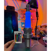 3d printed spark plug rgb led desk lamp – industrial table light for garage, gaming room & workshop