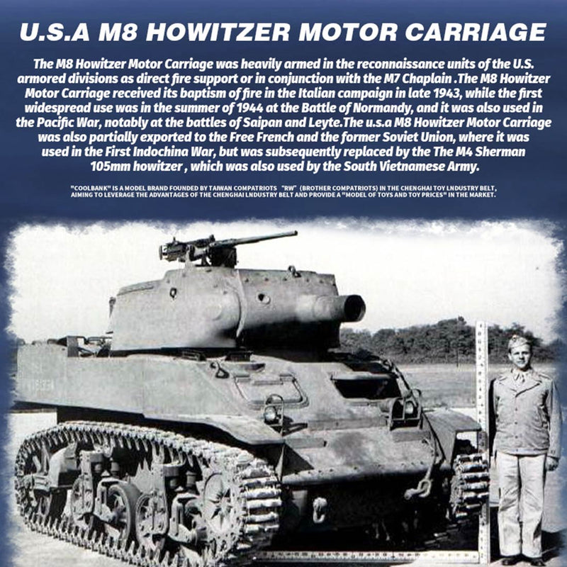 1/16 scale 2.4g u.s. mb self-propelled howitzer rc simulation tank model with sound and lights, telescoping smoke, dual-speed modes