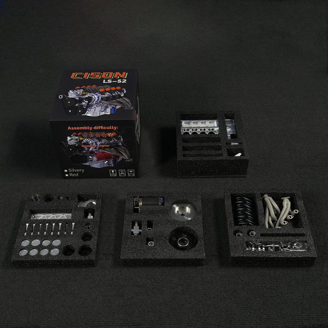 cison v8 Engine ls-52 small-block 52cc 1/5 water-cooled 4-stroke 8-cylinder gasoline engine internal combustion v8 engine model kit