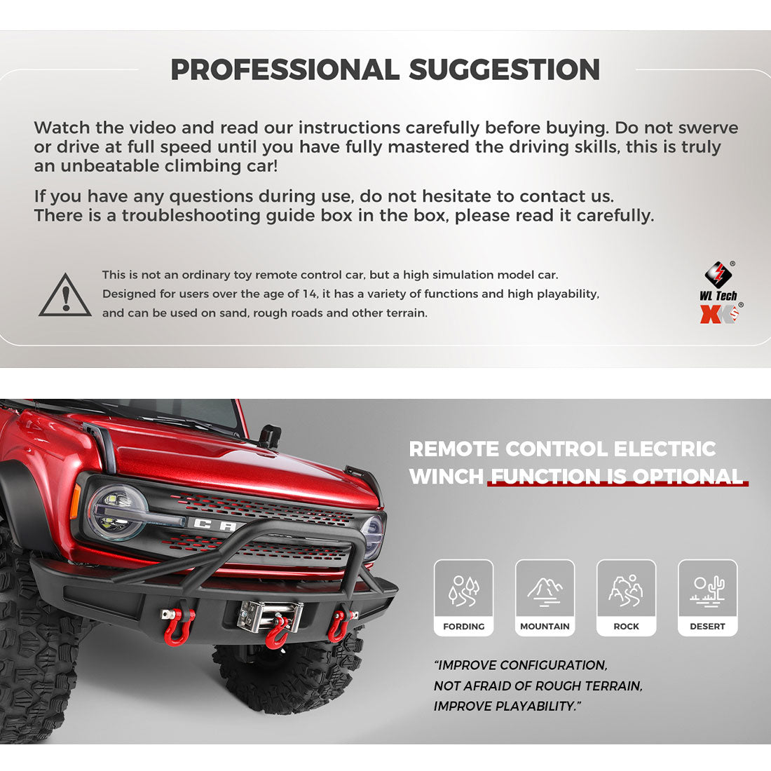 1/10 scale 2.4g 4wd rc off-road car rtr version