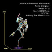 3D Mechanical Diver Ape DIY Metal Assembly Model Colorful Creative Ornament -700+PCS - EngineDIY