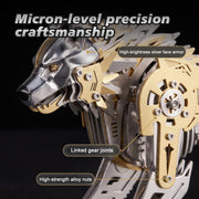 3d metal puzzle mechanical wolf kit-steampunk creature model with movable joints,desktop display collectible mechanical figure