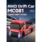 1/87 scale 2.4g 4wd full proportional rc drift car with simulated brake calipers, linked lights 