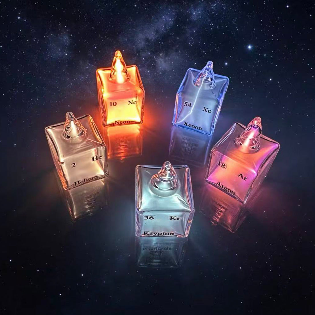 periodic table inert gas collection set, high puritynoble gas glass cubes for science enthusiasts