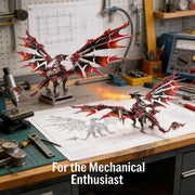 3D Metal DIY Mechanical Fire-Breathing Dragon Model Kit, Creative Trendy Display-200+PCS - EngineDIY