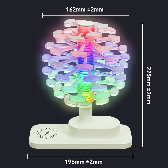wireless fast charging spiral tree night light – creative desktop lamp, ambient bedroom decor