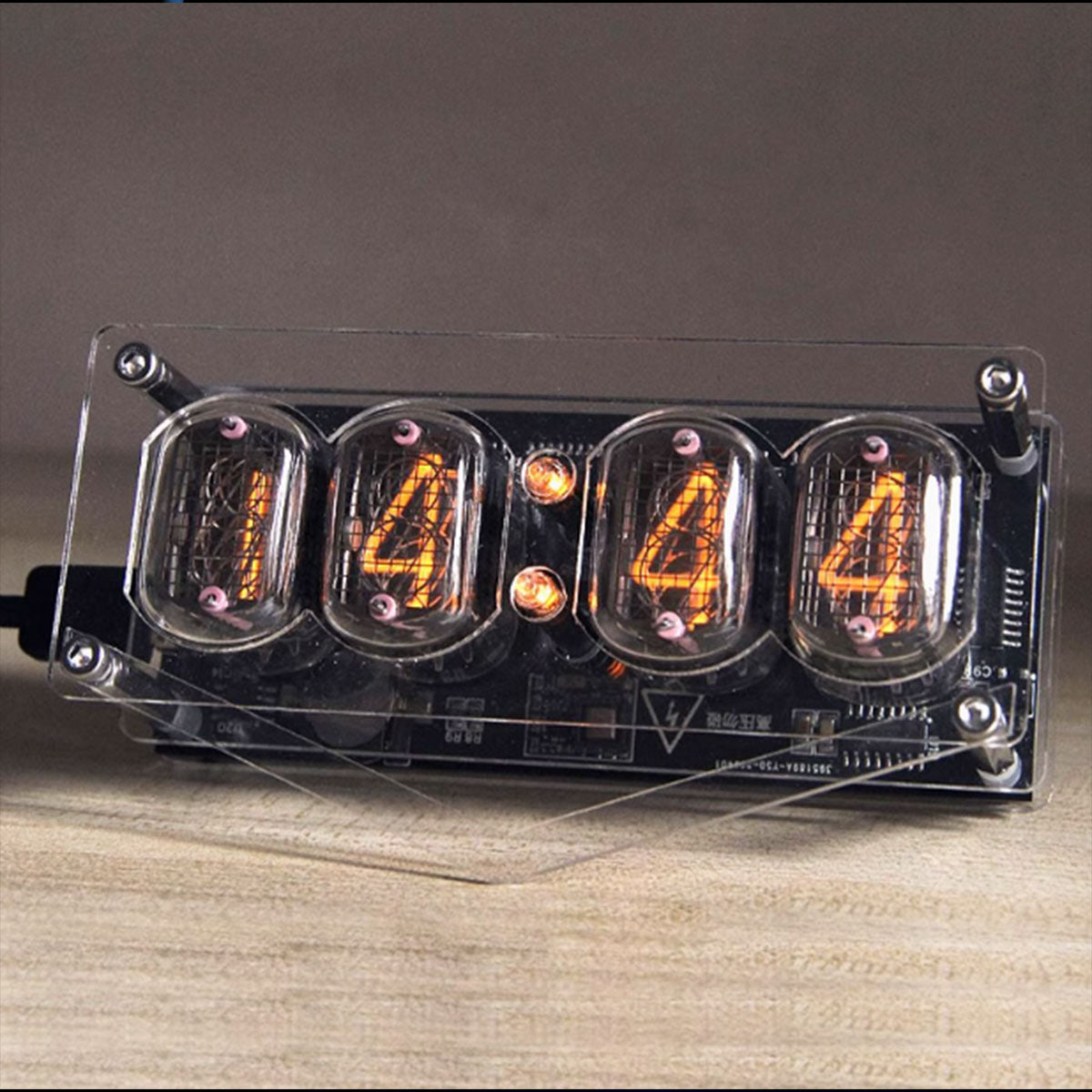 soviet cyberpunk in12 nixie tube clock - retro vintage desktop decor