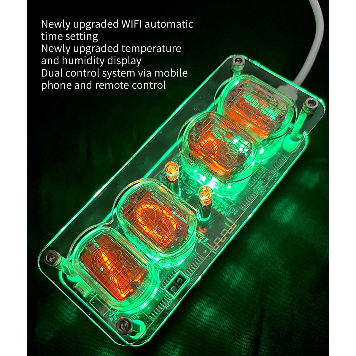 soviet cyberpunk in12 nixie tube clock - retro vintage desktop decor