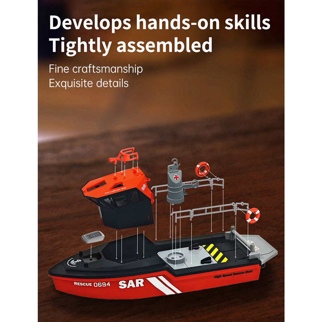 1/32 scale 2.4g 8km/h rc rescue boat model rtr version