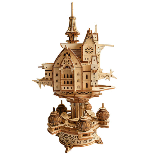 wooden diy sky sanctuary castle 3d model kit desk decor & gift