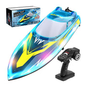 2.4ghz Remote Control Speedboat - 30km/H High-Speed Electric Racing Boat With Led Night Lights