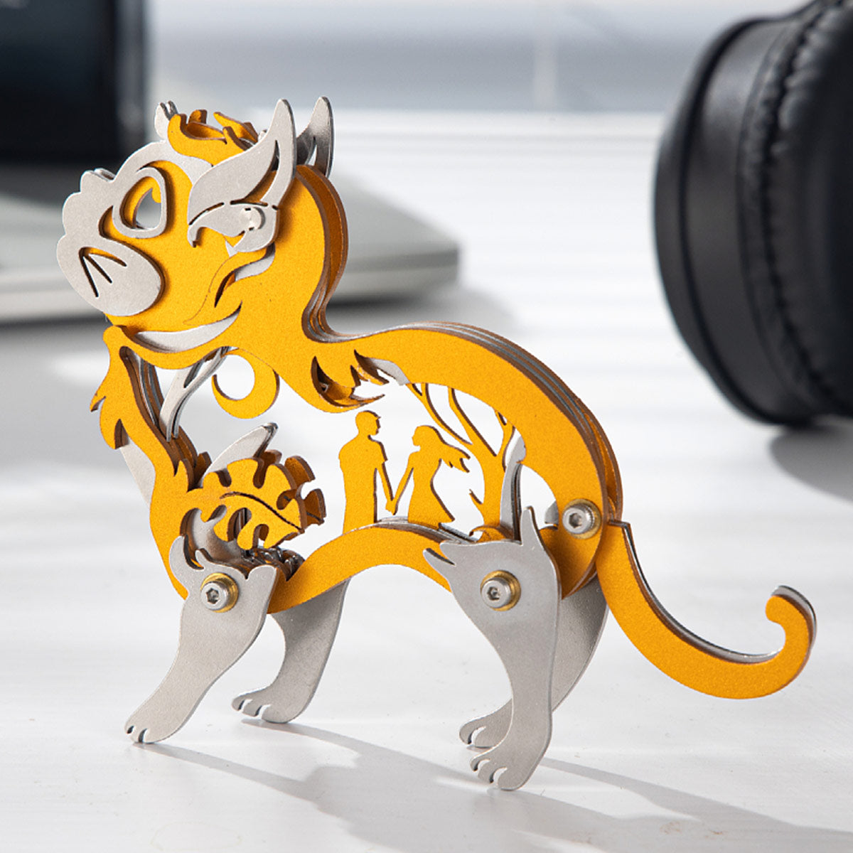 3D Metal Mechanical Cat Assembly Model Kit