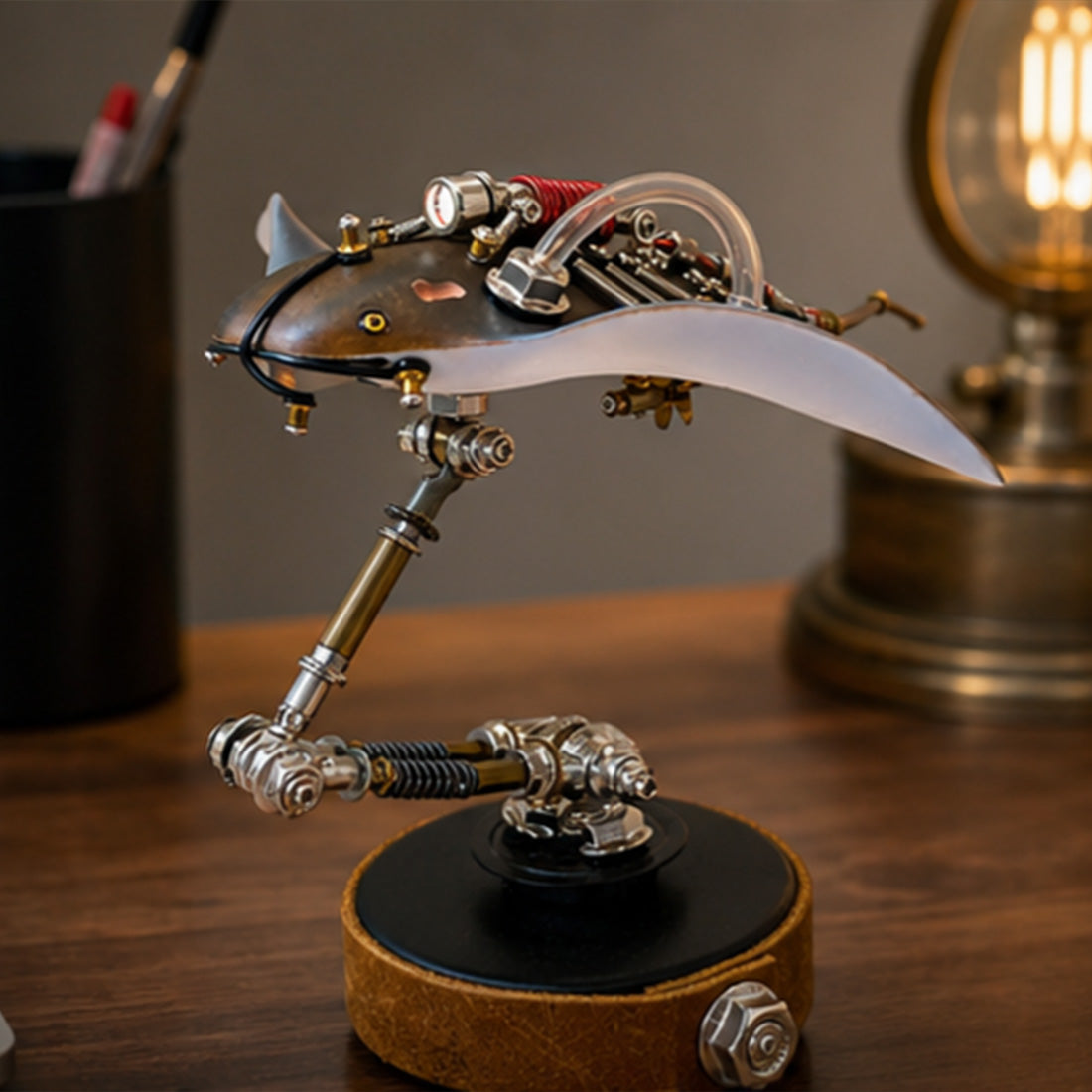 3d steampunk mechanical manta ray metal model kit, diy assembly gift for collectors (200+pcs)