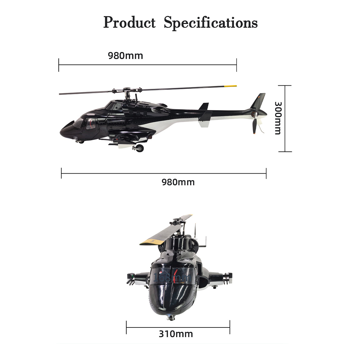 FLISHRC Airwolf Pro FL500 500-Class 6CH Scale RC Helicopter with L7 Flight Controller & 4-Mode GPS, 2.4GHz RTF