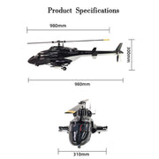 FLISHRC Airwolf Pro FL500 500-Class 6CH Scale RC Helicopter with L7 Flight Controller & 4-Mode GPS, 2.4GHz RTF - EngineDIY