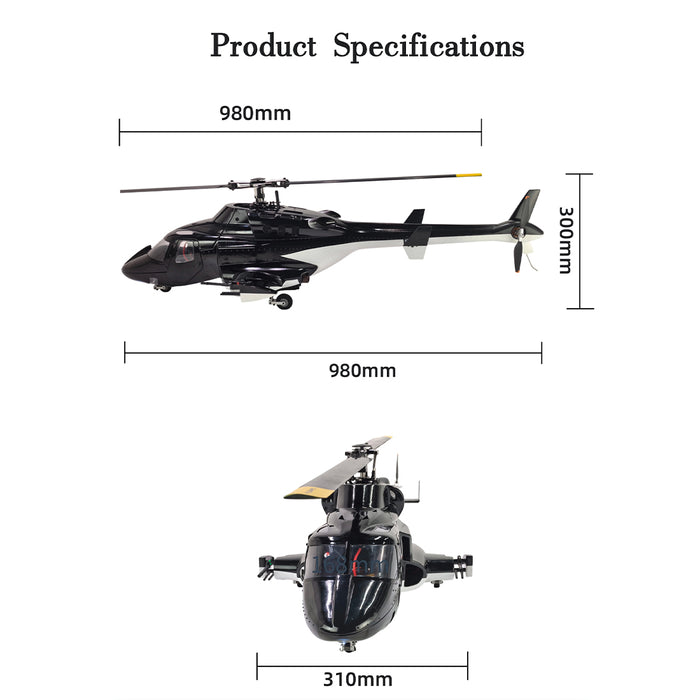 FLISHRC Airwolf Pro FL500 500-Class 6CH Scale RC Helicopter with L7 Flight Controller & 4-Mode GPS, 2.4GHz RTF