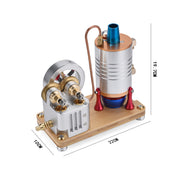 Retro All-metal Vertical Twin-Cylinder Steam Engine Model with Dynamic Balanced Crankshaft RTR STEM Model - EngineDIY