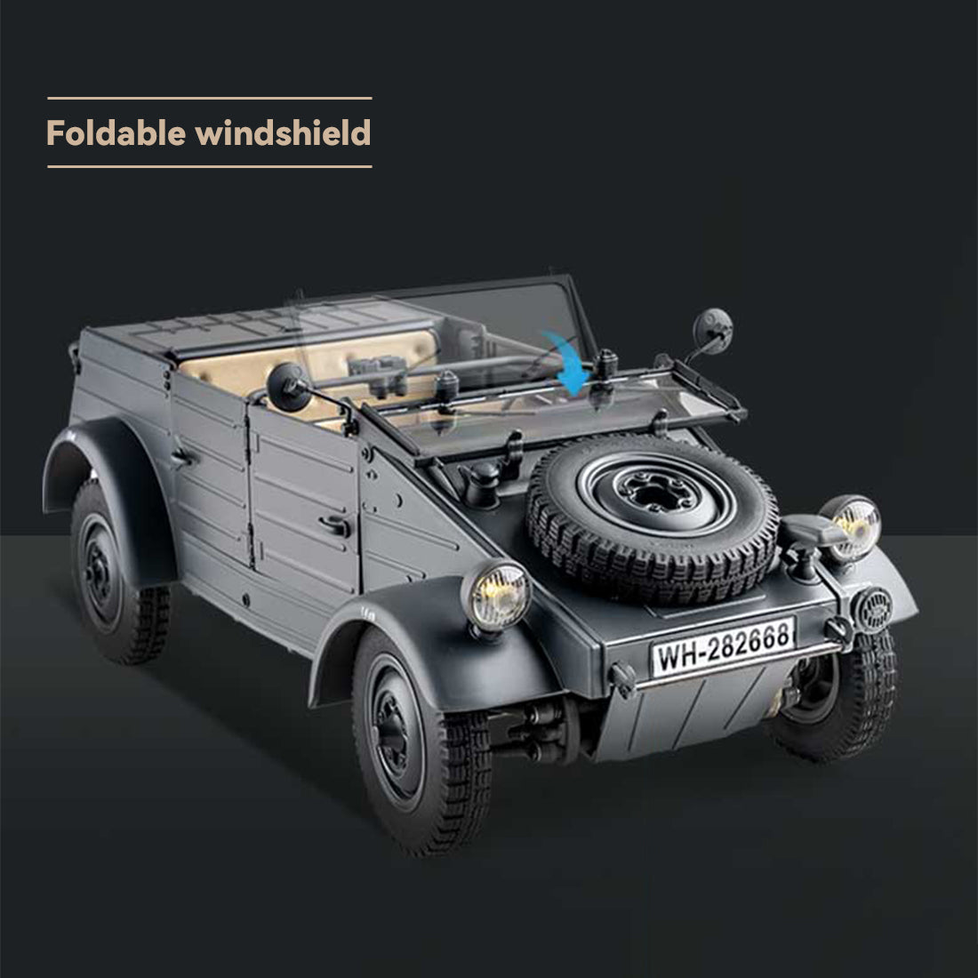 1/12 scale 2.4g type 82 rc barrel vehicle model with 4-wheel independent suspension