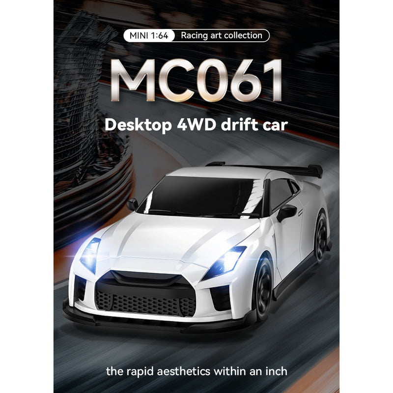 1/64 scale 2.4g 4ch 4wd half-proportional steering rc drift car with realistic brake calipers