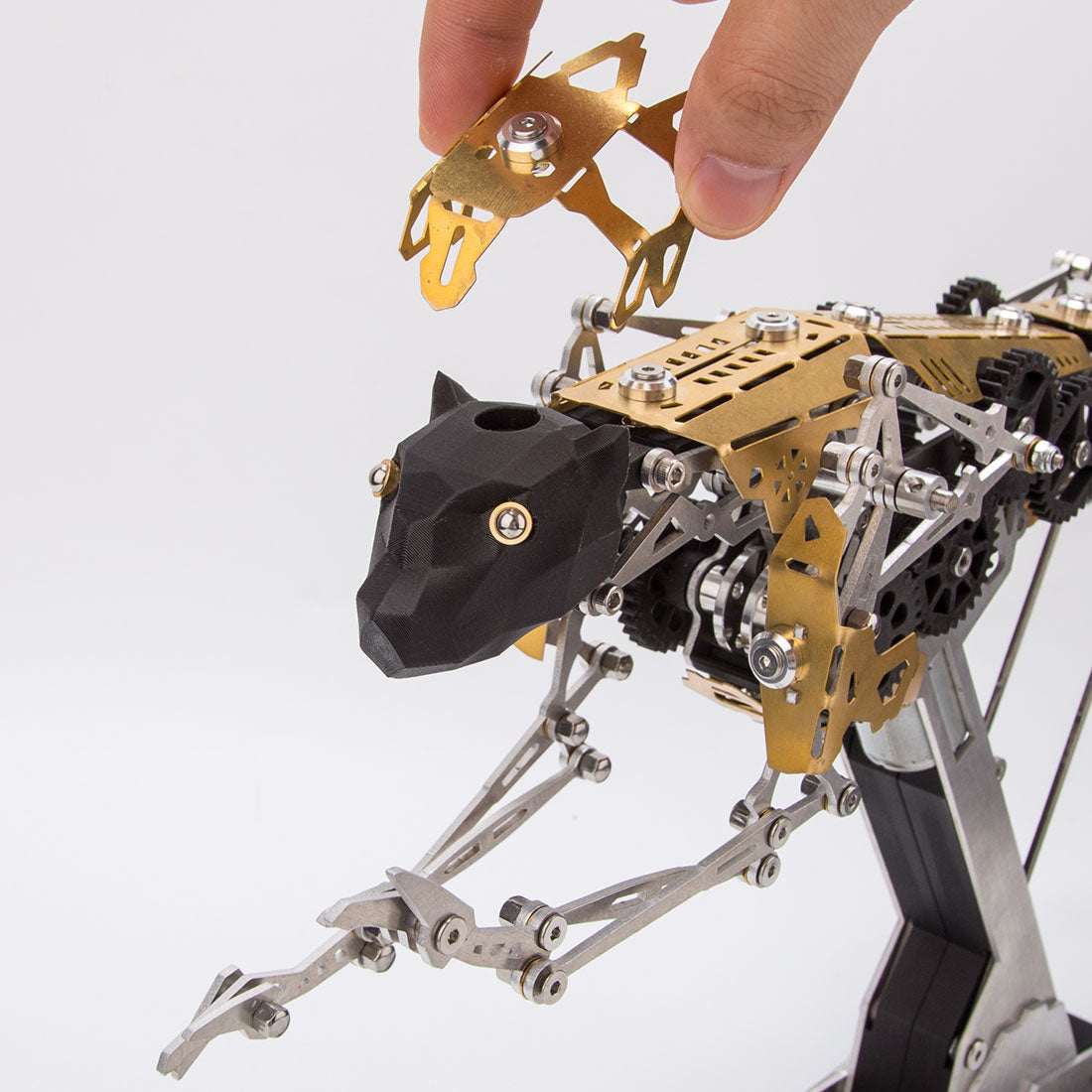 3d metal mechanical burning leopard assembly model kit