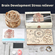 wooden tourbillon timer 3d assembly model kit with mechanical transmission