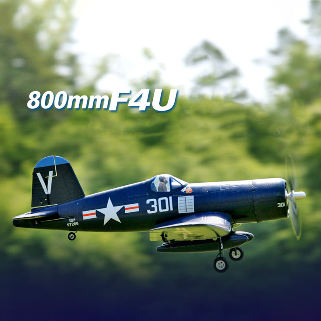 f4u wwii military rc airplane, 2.4g 4ch epp fixed wing scale aircraft, 800mm wingspan with jst connector, no reflex (rtf version)