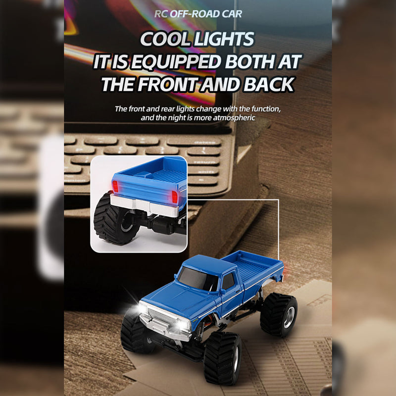 1/36 scale 2.4g 4wd proportional rc off-road car – led lights, long battery life
