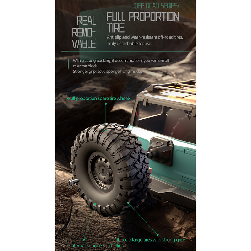 1/16 scale full-proportional rc crawler  - entry-level performance, high-detail design