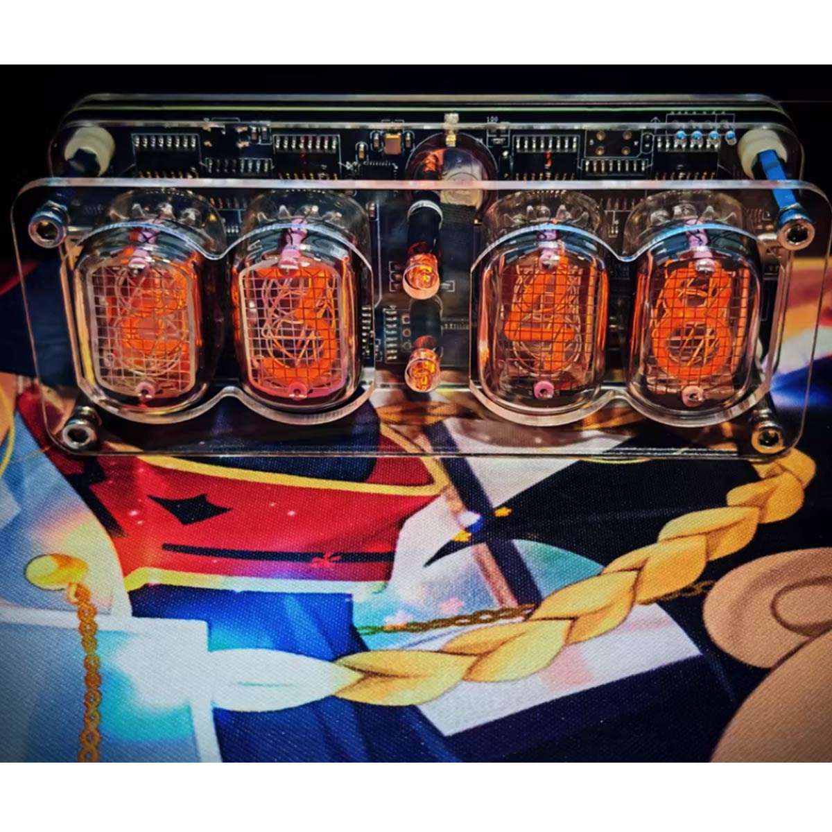 soviet cyberpunk in12 nixie tube clock - retro vintage desktop decor