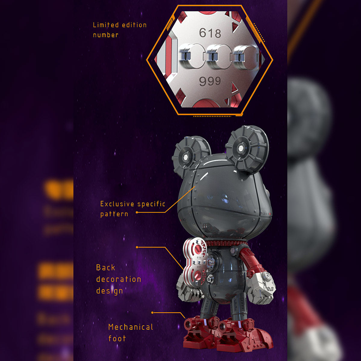 cyborg violence bear 3d metal puzzle model building kit high end desktop toy