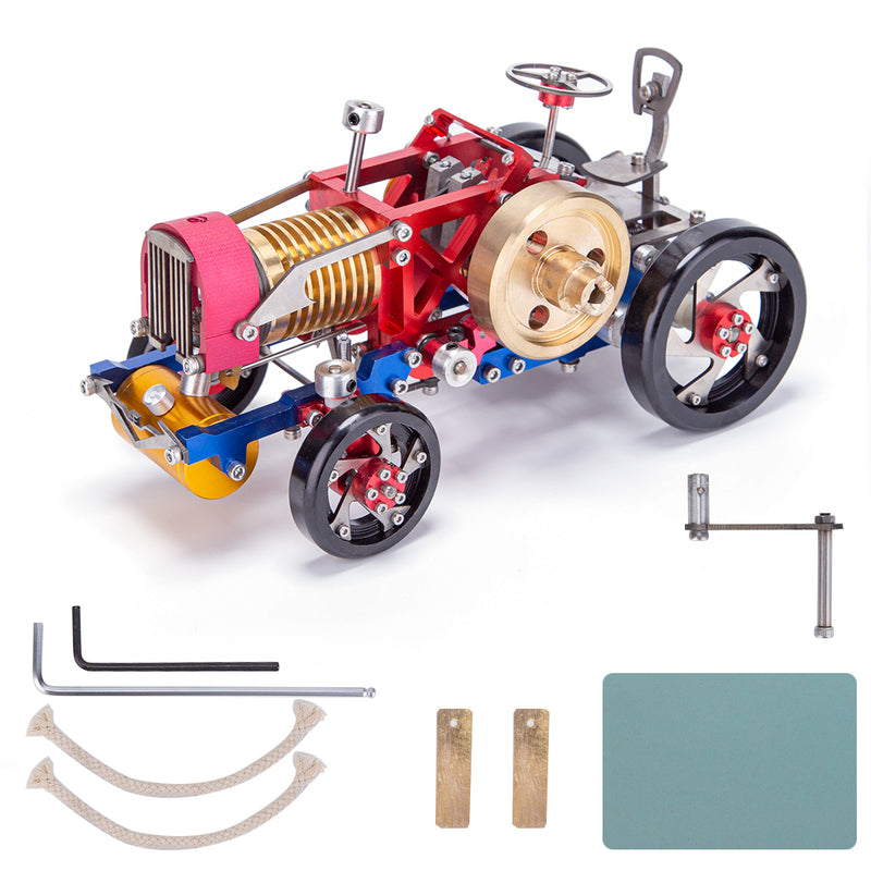 Flame Eater Vacuum Engine Stirling Wheel Tractor Model Educational Mechanical Vehicle Artwork - EngineDIY