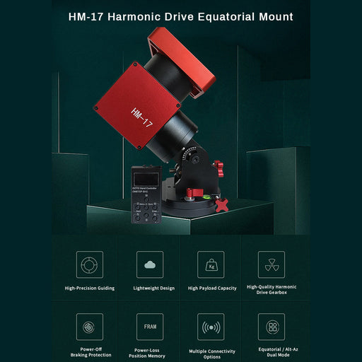 XJ HM-17 Harmonic Equatorial Mount with Hand Controller, Compatible with NINA, ASCAIR - EngineDIY