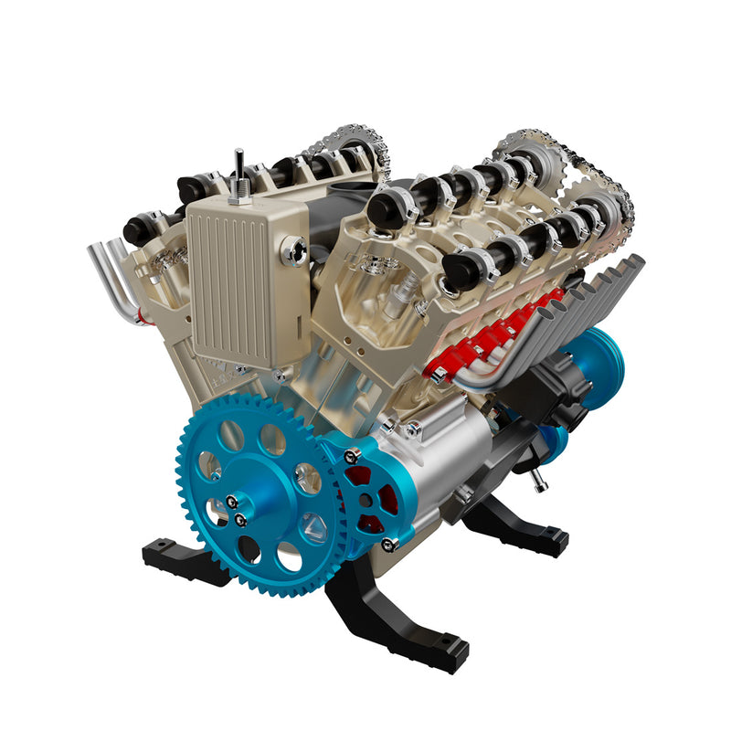 V8 Engine Model Kit that Works - Build Your Own V8 Engine - TECHING 1: 3 Full Metal V8 Car Engine Model Kit 500+Pcs - EngineDIY