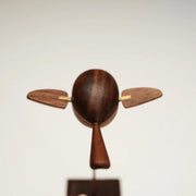 handcrafted wooden long-tailed tit bird model - desktop stress relief display