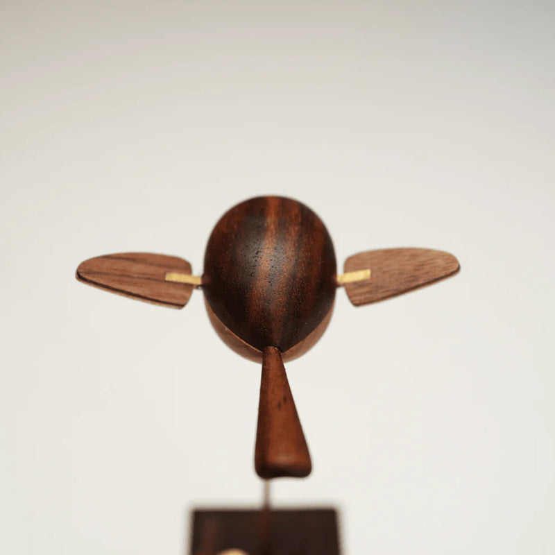 handcrafted wooden long-tailed tit bird model - desktop stress relief display