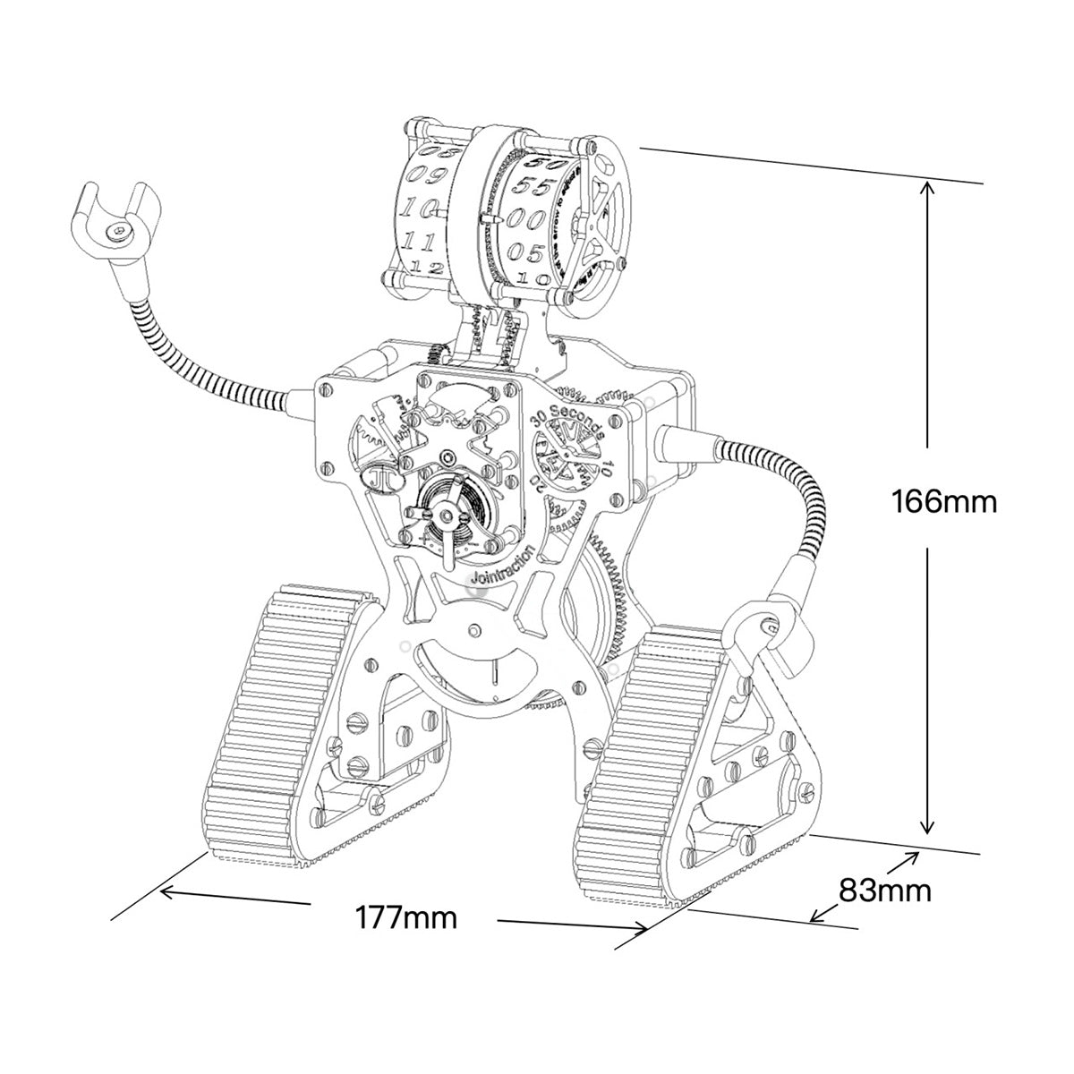 metal robot mechanical clock desktop art display