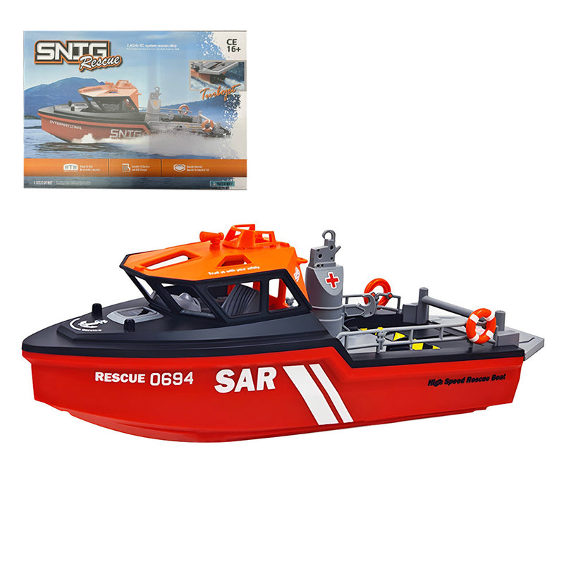Modèle de bateau de sauvetage télécommandé à l'échelle 1/32, 2,4 G, 8 km/h, version RTR