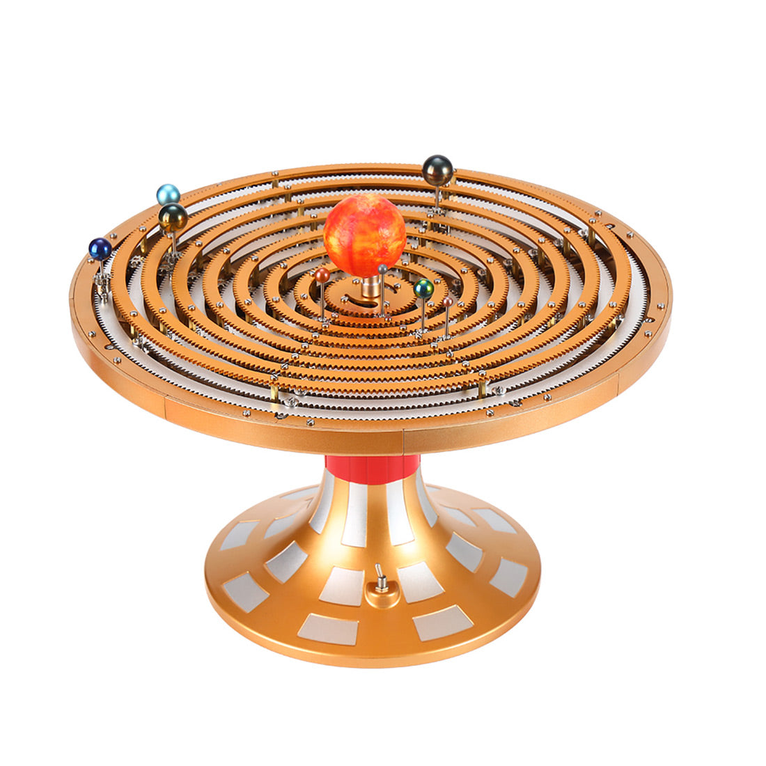 teching metal diy mechanical solar system model kit dynamic orbital desk ornament 