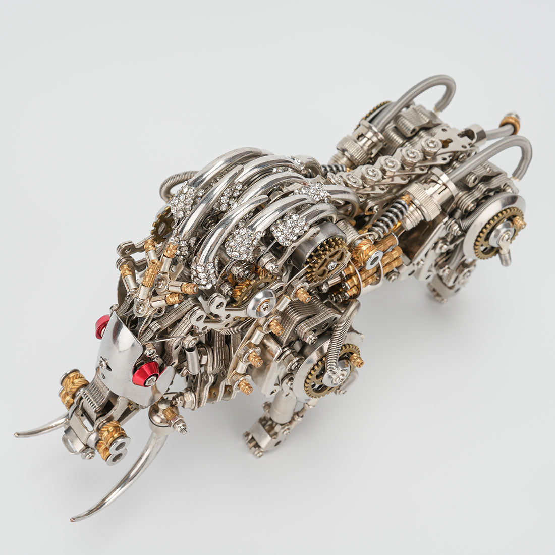 Raging Tusk 3D Metal Mechanical Boar Model Kit–DIY Steampunk Animal Assembly for Desktop Display