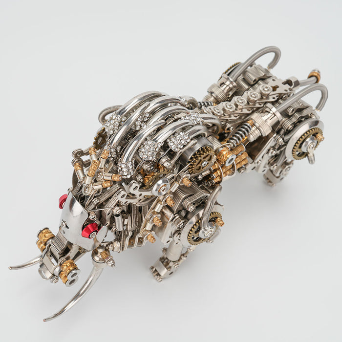 Raging Tusk 3D Metal Mechanical Boar Model Kit–DIY Steampunk Animal Assembly for Desktop Display