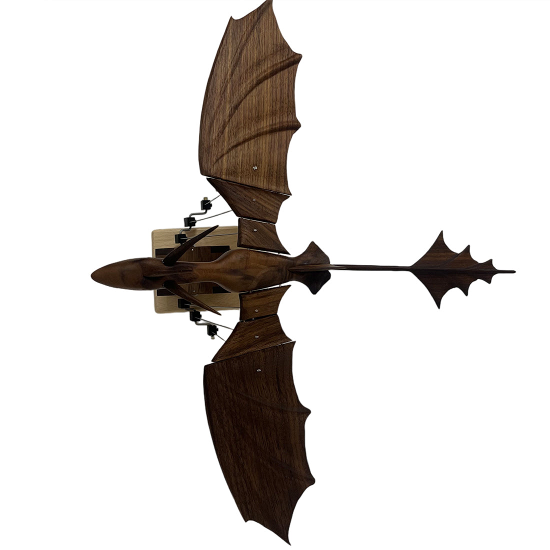 handcrafted wooden western fire dragon dynamic model - desktop stress relief display (non-music box)