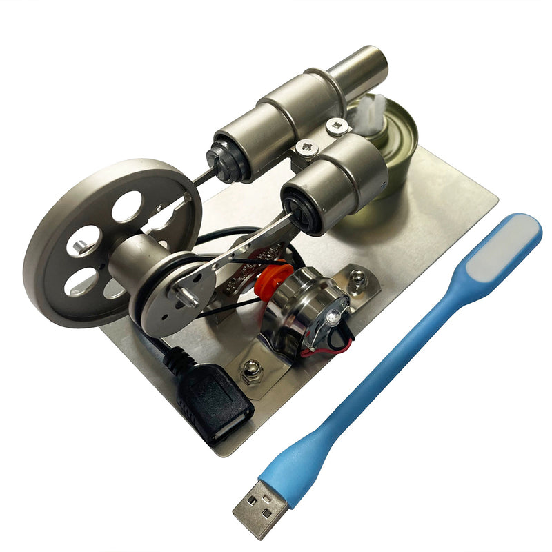 diy stirling engine model kit stem educational toy with usb night light