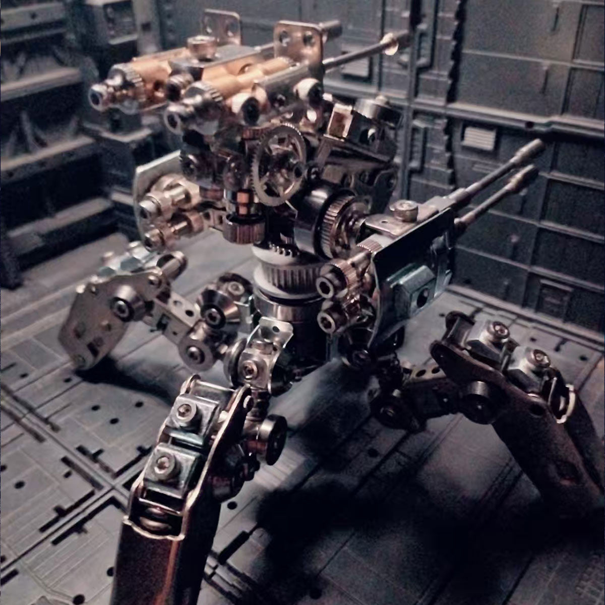 3d metal quadruped mecha model kit, creative collectible display (410pcs)