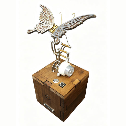 mechanic bf‑01 bionic butterfly dynamic art music box – 3d metal mechanical movement diy assembly model kit - enginediy